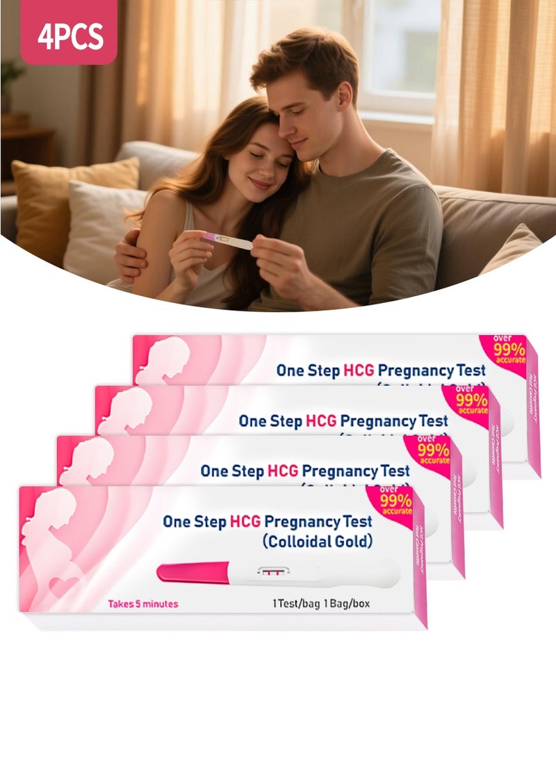 4 قطع من مجموعة اختبار الحمل، كشف دقيق مع نتائج عالية الحساسية، اختبار حمل النساء - Image 1